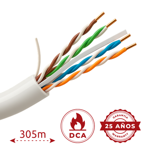 [UV-UTP6-300-BC24AWG-DCA-B-W] UV-UTP6-300-BC24AWG-DCA-B-W